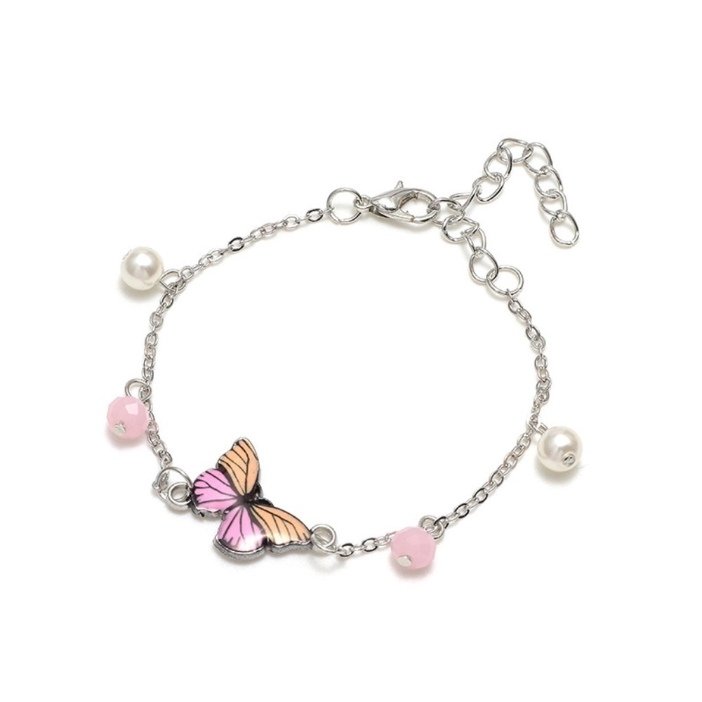*SIENNA* Orange x Pink Butterfly Fashion Bracelet